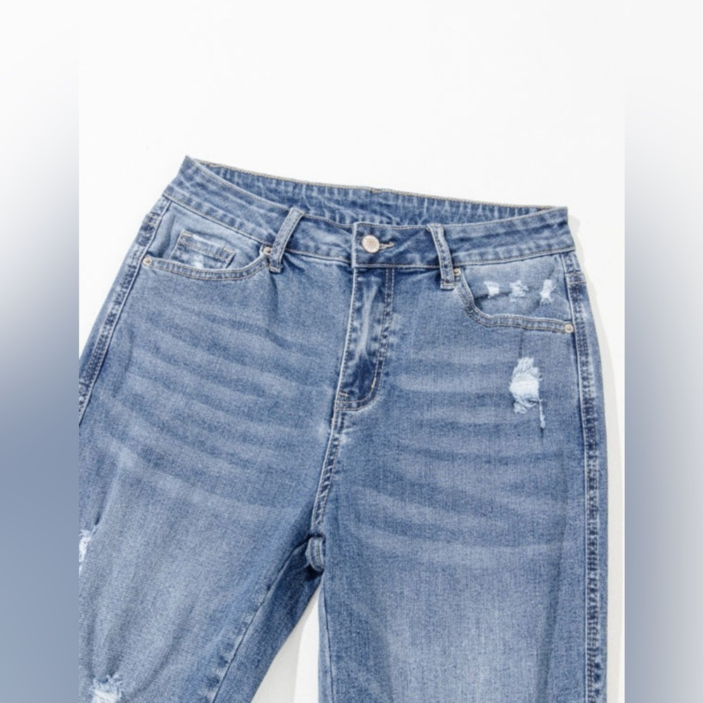 Distressed Blue Jeans - Picture 6 of 12